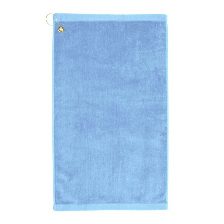 TOWELSOFT Premium 16 inch x 26 inch Velour Golf Towel with Corner Hook &Grommet Placement-Light Blue Golf-GV1201CL-LGHTBLU